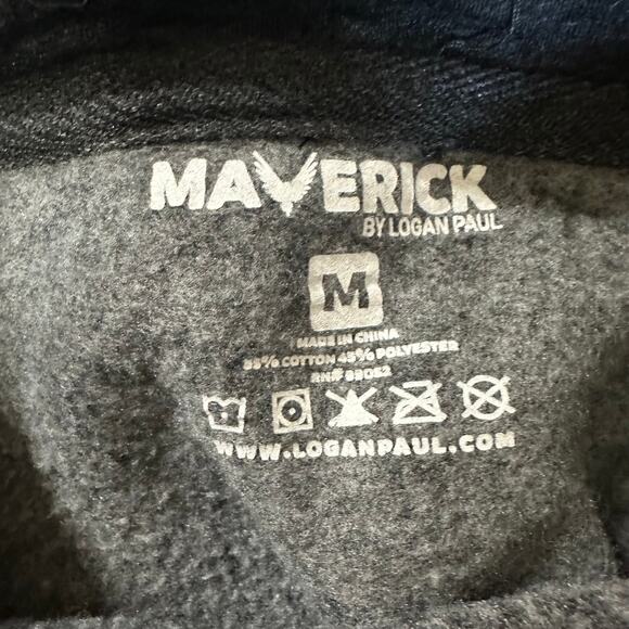 Maverick by Logan Paul Men’s Hoodie Medium Gray Black Thasss Mutt Boiii - Picture 3 of 6
